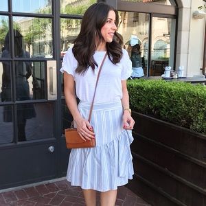 NWT Striped Ruffle Skirt